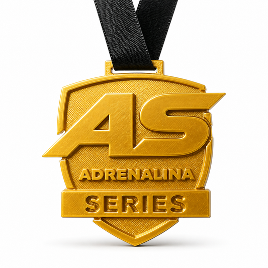 Medalla 3D personalizada dorada con logo de equipo deportivo